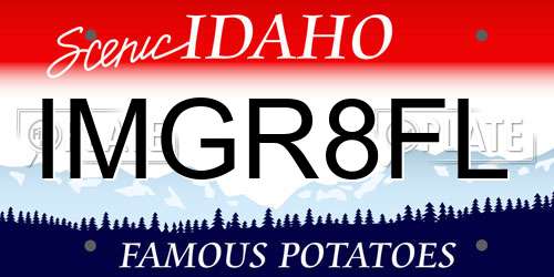 IMGR8FL Idaho License Plate