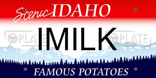 IMILK Idaho License Plate