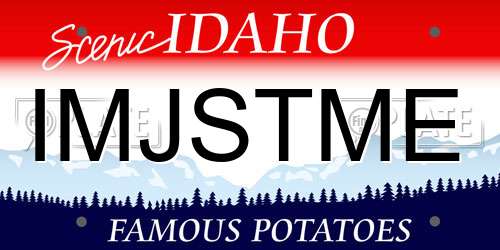 IMJSTME Idaho License Plate