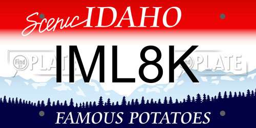 IML8K Idaho License Plate