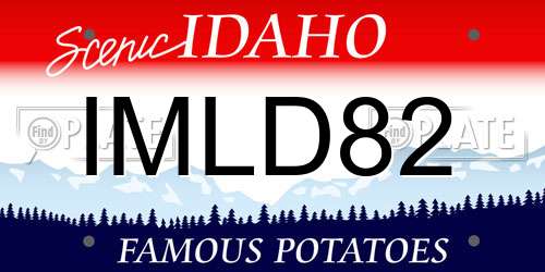 IMLD82 Idaho License Plate