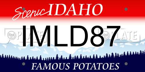 IMLD87 Idaho License Plate