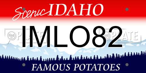 IMLO82 Idaho License Plate
