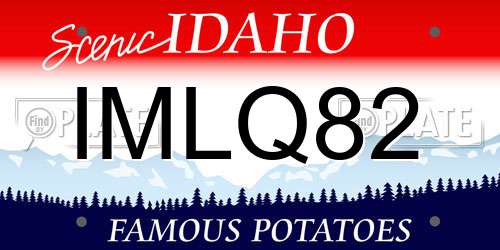 IMLQ82 Idaho License Plate