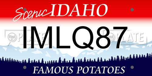 IMLQ87 Idaho License Plate