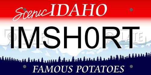 IMSH0RT Idaho License Plate