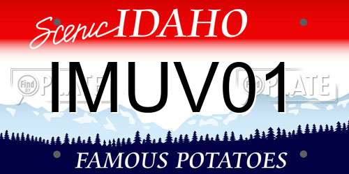 IMUV01 Idaho License Plate