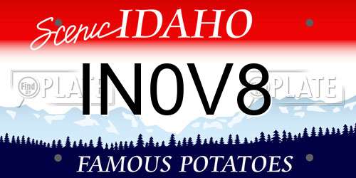 IN0V8 Idaho License Plate
