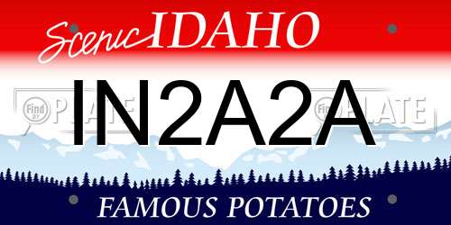 IN2A2A Idaho License Plate