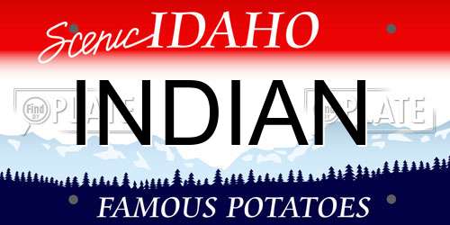 INDIAN Idaho License Plate