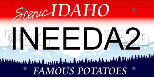 INEEDA2 Idaho License Plate