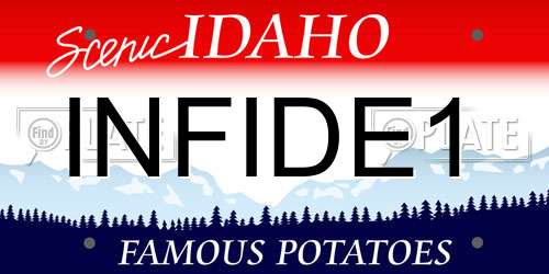 INFIDE1 Idaho License Plate