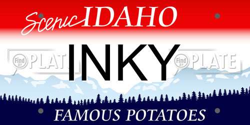 INKY Idaho License Plate