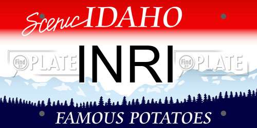 INRI Idaho License Plate