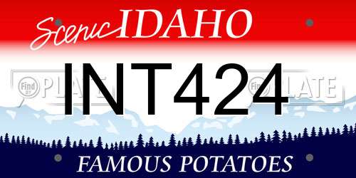INT424 Idaho License Plate