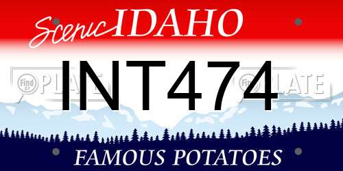 INT474 Idaho License Plate
