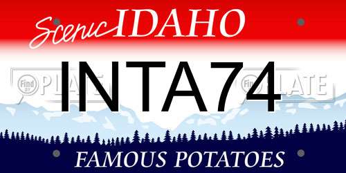 INTA74 Idaho License Plate
