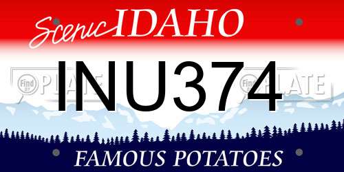 INU374 Idaho License Plate