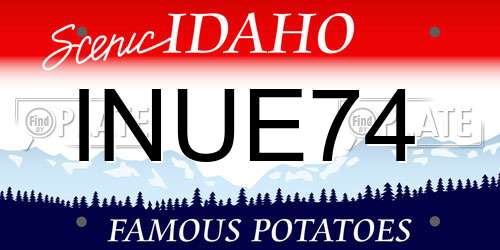 INUE74 Idaho License Plate