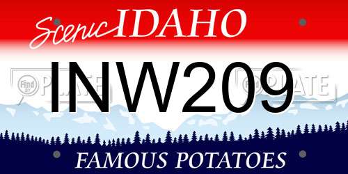 INW209 Idaho License Plate