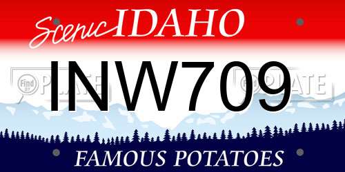 INW709 Idaho License Plate