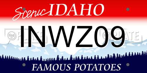 INWZ09 Idaho License Plate