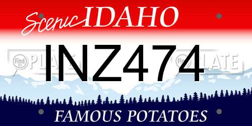 INZ474 Idaho License Plate