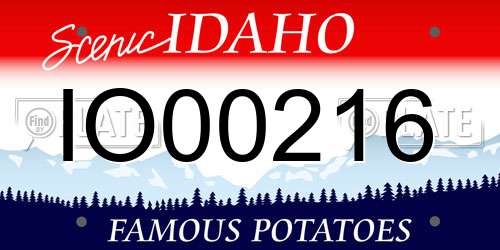 IO00216 Idaho License Plate