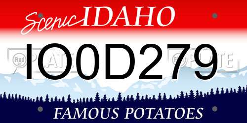 IO0D279 Idaho License Plate