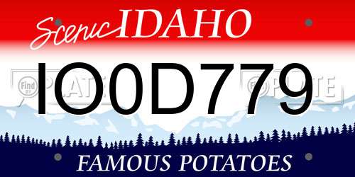 IO0D779 Idaho License Plate