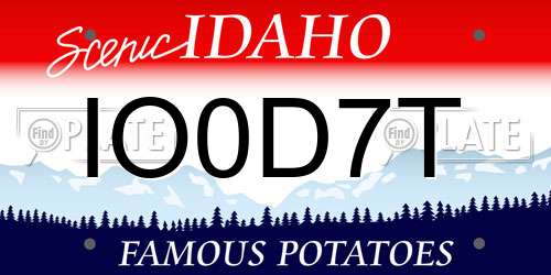 IO0D7T Idaho License Plate