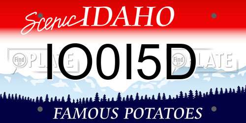 IO0I5D Idaho License Plate