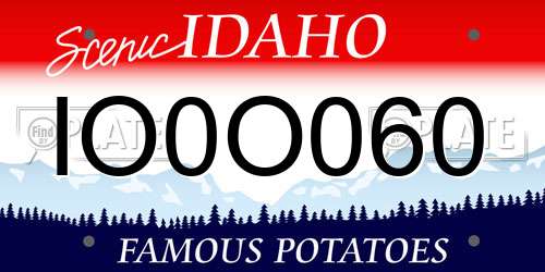 IO0O060 Idaho License Plate