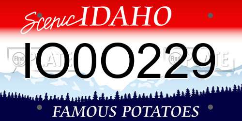 IO0O229 Idaho License Plate