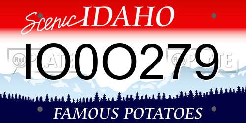 IO0O279 Idaho License Plate
