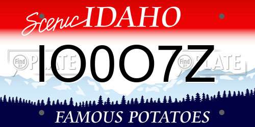 IO0O7Z Idaho License Plate