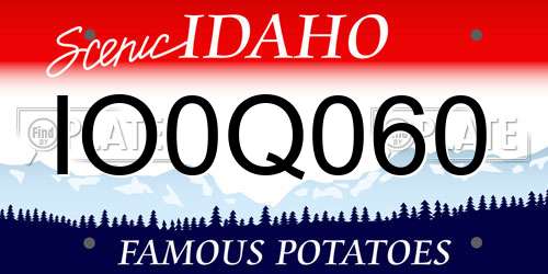 IO0Q060 Idaho License Plate