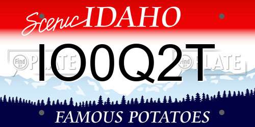 IO0Q2T Idaho License Plate