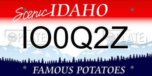 IO0Q2Z Idaho License Plate