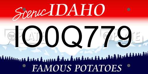 IO0Q779 Idaho License Plate