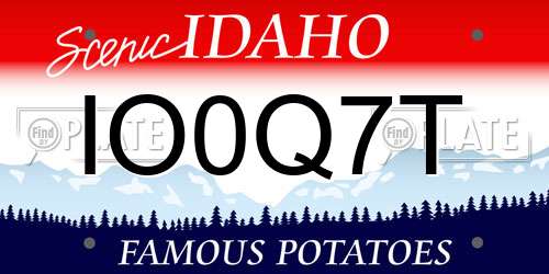 IO0Q7T Idaho License Plate