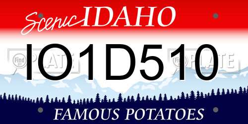 IO1D510 Idaho License Plate