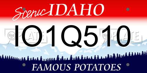 IO1Q510 Idaho License Plate