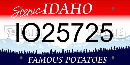 IO25725 Idaho License Plate