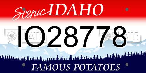 IO28778 Idaho License Plate