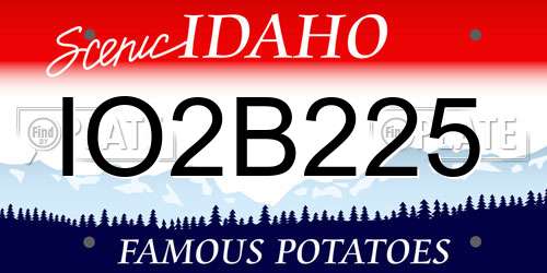 IO2B225 Idaho License Plate
