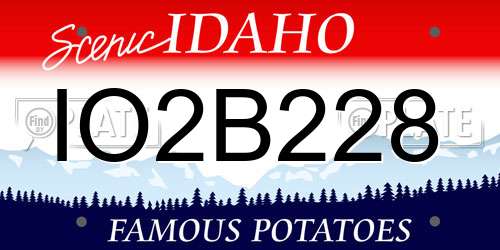 IO2B228 Idaho License Plate