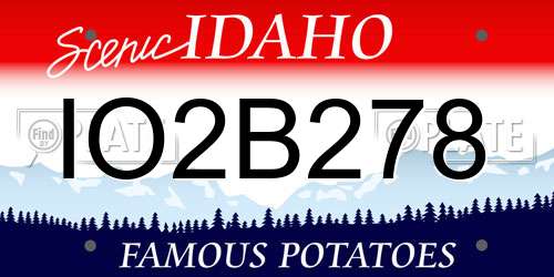IO2B278 Idaho License Plate