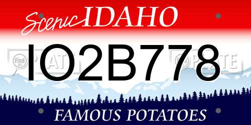 IO2B778 Idaho License Plate