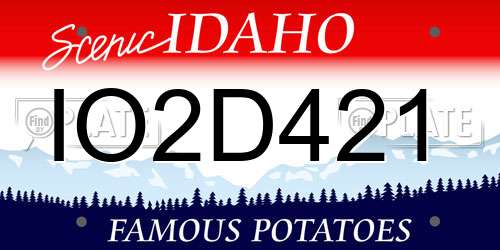 IO2D421 Idaho License Plate